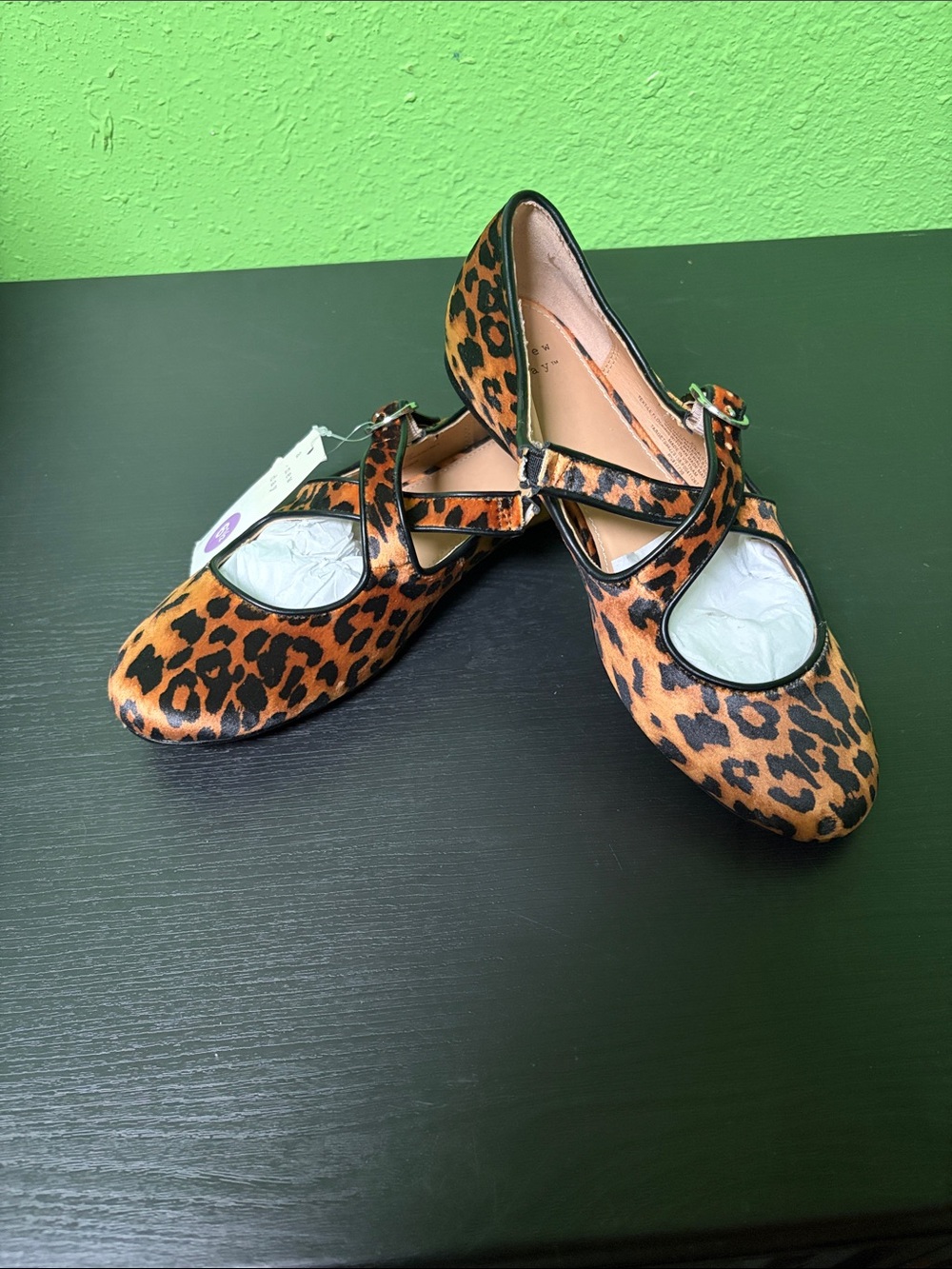 a new day Leopard Print Mary Jane Flats in Brown and Black